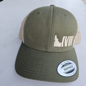 The Classic Olive Green and Beige Snapback Hat